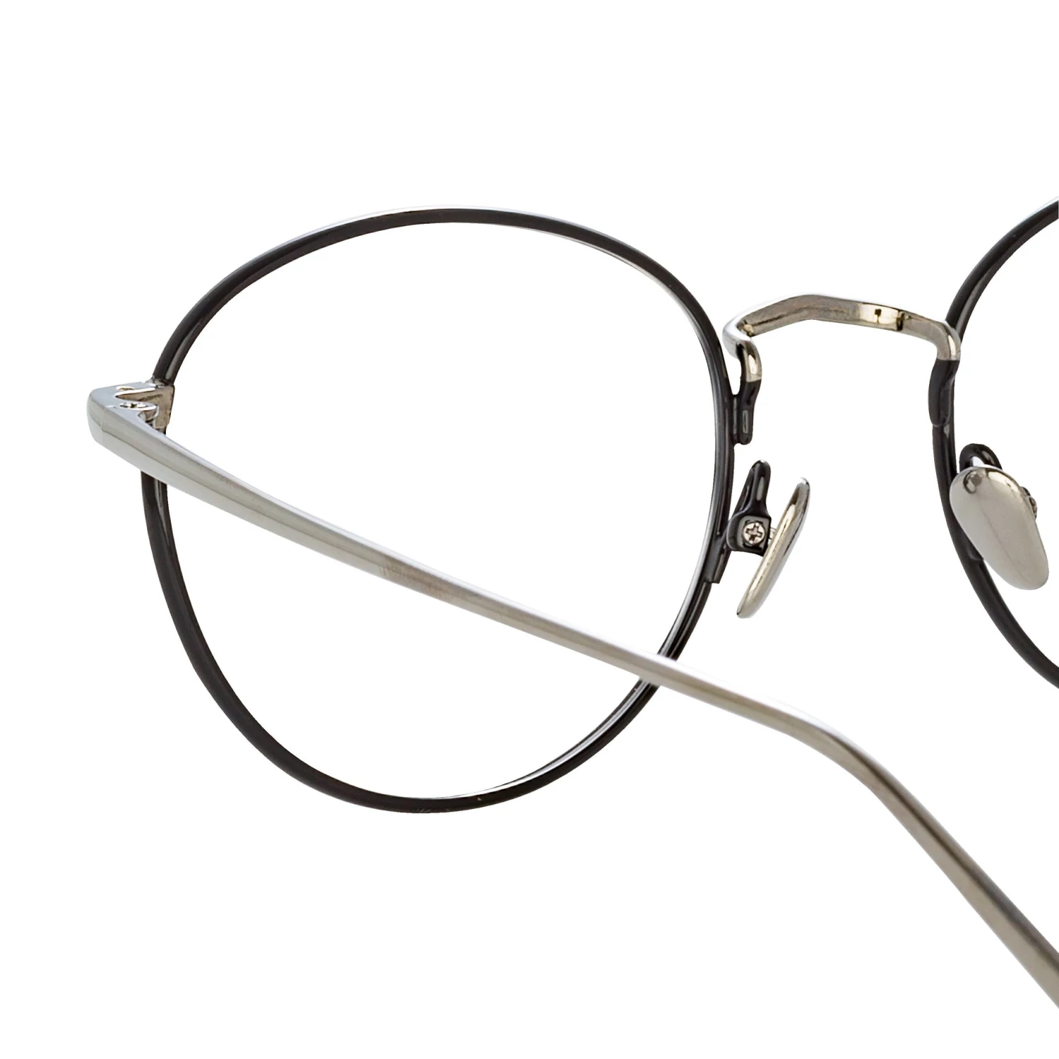 LINDA FARROW UK The Harrison | Oval Optical Frame In Black And White Gold (C2) 4 LINDA FARROW UK The Harrison | Oval Optical Frame In Black And White Gold (C2)