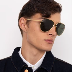 Linda Farrow Women's Russo Aviator Sunglasses In Rose Gold