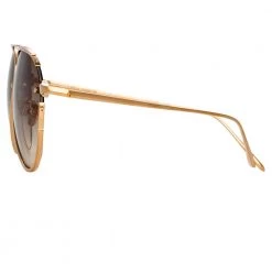 Linda Farrow Women's Russo Aviator Sunglasses In Rose Gold