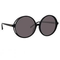 Linda Farrow Bianca Round Sunglasses In Black Women's