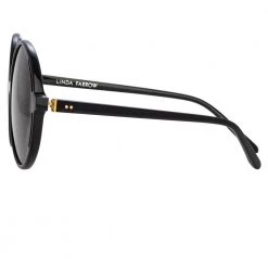 Linda Farrow Bianca Round Sunglasses In Black Women's