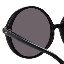 Linda Farrow Bianca Round Sunglasses In Black Women's