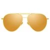 Linda Farrow Carter Aviator Sunglasses In Yellow Gold Women's