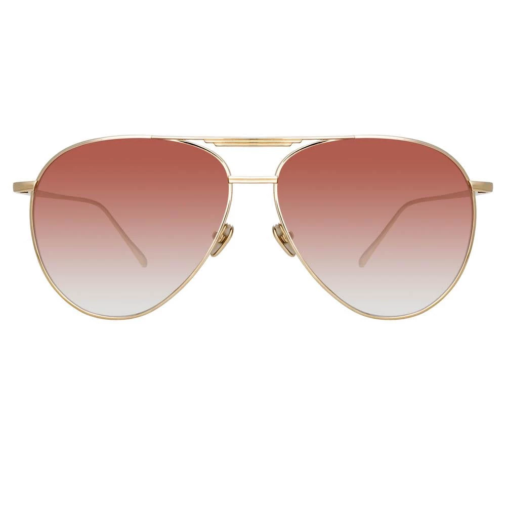Linda Farrow Carter Aviator Sunglasses In Light Gold 1 Linda Farrow Carter Aviator Sunglasses In Light Gold