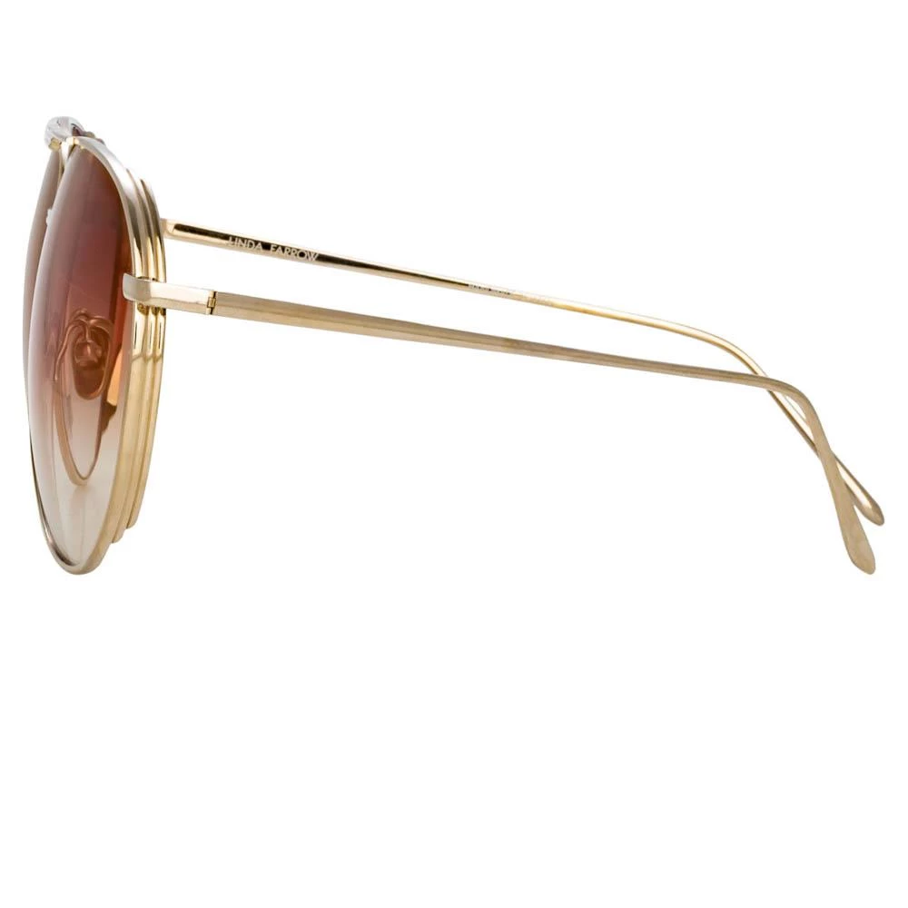Linda Farrow Carter Aviator Sunglasses In Light Gold 3 Linda Farrow Carter Aviator Sunglasses In Light Gold