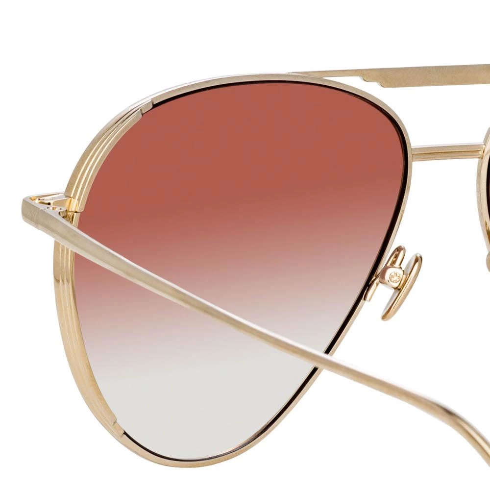 Linda Farrow Carter Aviator Sunglasses In Light Gold 4 Linda Farrow Carter Aviator Sunglasses In Light Gold