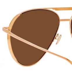 Linda Farrow Women's Carter Aviator Sunglasses In Rose Gold 7 Linda Farrow Women's Carter Aviator Sunglasses In Rose Gold