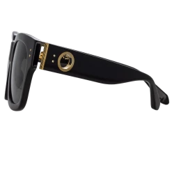 Linda Farrow The Amber | D-Frame Sunglasses In Black (C1) Women's