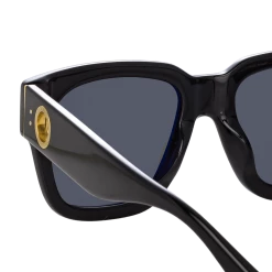 Linda Farrow The Amber | D-Frame Sunglasses In Black (C1) Women's