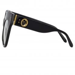 LINDA FARROW (U.K.) The Dunaway | Oversized Optical Frame In Black (C14) The CORE Optical Collection