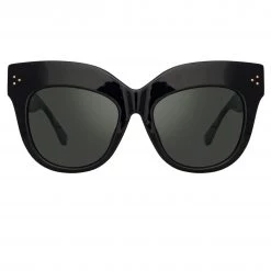 Linda Farrow Women's The Dunaway | Oversized Sunglasses In Black Frame (C1)