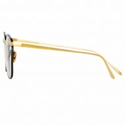 LINDA FARROW (U.K.) The Simon | Square Optical Frame In Yellow Gold And Black (C18) The CORE Optical Collection 7 LINDA FARROW (U.K.) The Simon | Square Optical Frame In Yellow Gold And Black (C18) The CORE Optical Collection