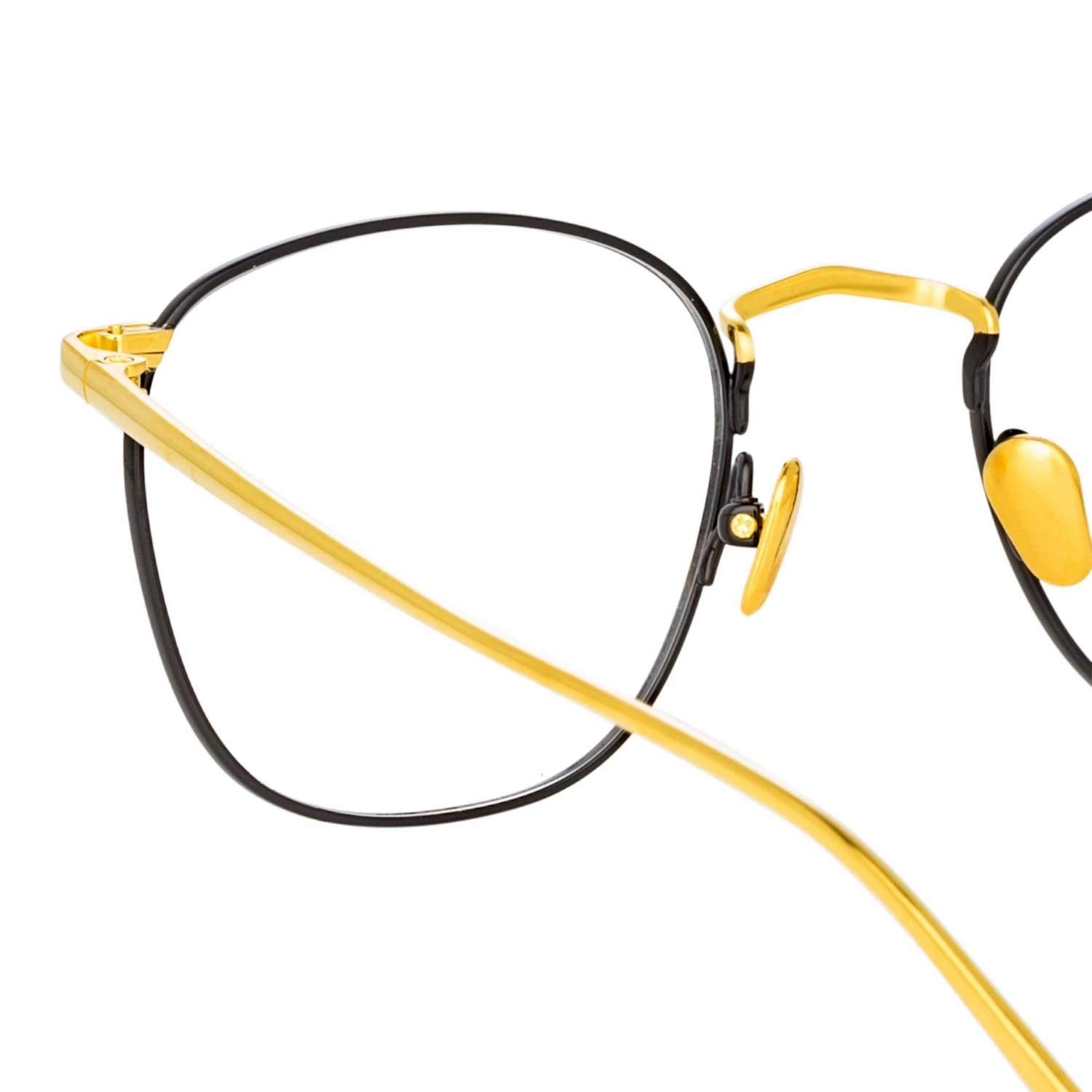 LINDA FARROW (U.K.) The Simon | Square Optical Frame In Yellow Gold And Black (C18) The CORE Optical Collection 4 LINDA FARROW (U.K.) The Simon | Square Optical Frame In Yellow Gold And Black (C18) The CORE Optical Collection
