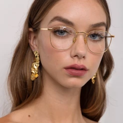 Linda Farrow The Simon | Square Optical Frame In Yellow Gold (C6)