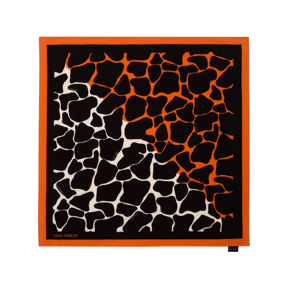 Linda Farrow Orange Animal Print Scarf 90cm Accessories 1 Linda Farrow Orange Animal Print Scarf 90cm Accessories