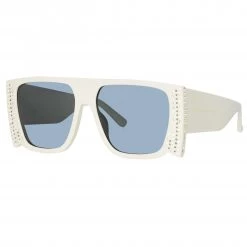LINDA FARROW UK Magda Butrym Flat Top Sunglasses In Ivory And Grey