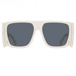 LINDA FARROW UK Magda Butrym Flat Top Sunglasses In Ivory And Grey