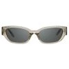 LINDA FARROW UK Magda Butrym Cat Eye Sunglasses In Grey And Silver Lenses