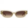LINDA FARROW (U.K.) Magda Butrym Cat Eye Sunglasses In Yellow