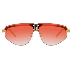 Matthew Williamson Hyacinth Aviator Sunglasses In Light Gold Tone