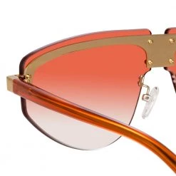 Matthew Williamson Hyacinth Aviator Sunglasses In Light Gold Tone