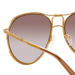 Women's Matthew Williamson Holly Aviator Sunglasses In Rose Gold Tone