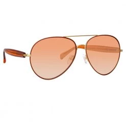 Matthew Williamson Primrose Aviator Sunglasses In Orange