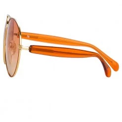Matthew Williamson Primrose Aviator Sunglasses In Orange