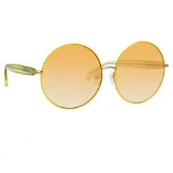 Matthew Williamson Posy Round Sunglasses In Yellow