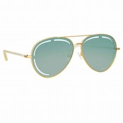 Matthew Williamson Foxglove Sunglasses In Light Gold And Green Women's