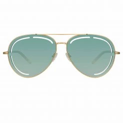 Matthew Williamson Foxglove Sunglasses In Light Gold And Green Women's