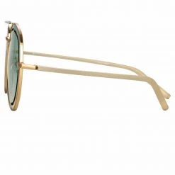 Matthew Williamson Foxglove Sunglasses In Light Gold And Green Women's