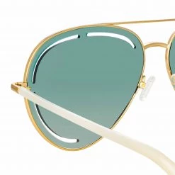 Matthew Williamson Foxglove Sunglasses In Light Gold And Green Women's
