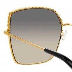 Women's Matthew Williamson Clematis Sunglasses In Yellow Gold