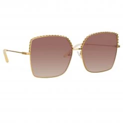 Matthew Williamson Clematis Sunglasses In Light Gold Women's