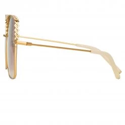 Matthew Williamson Clematis Sunglasses In Light Gold Women's
