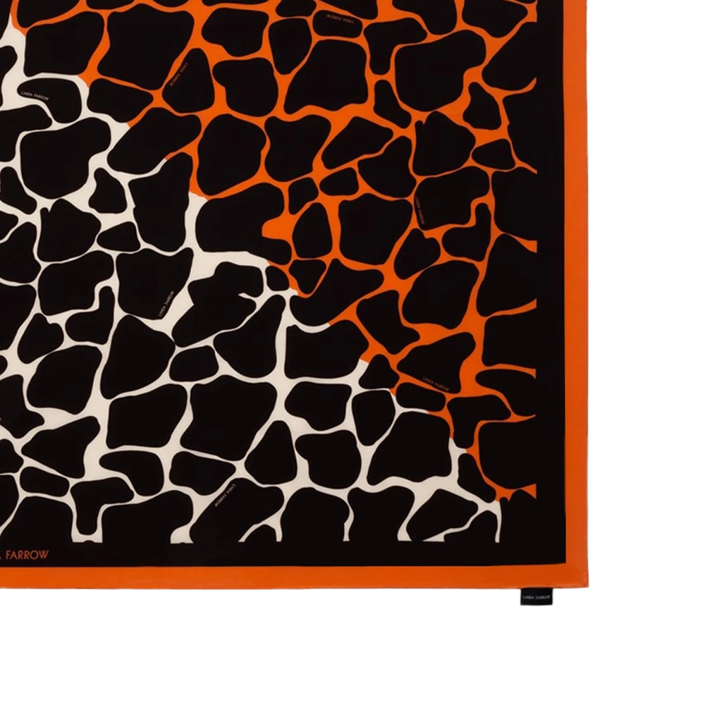 Linda Farrow Orange Animal Print Scarf 90cm Accessories 3 Linda Farrow Orange Animal Print Scarf 90cm Accessories
