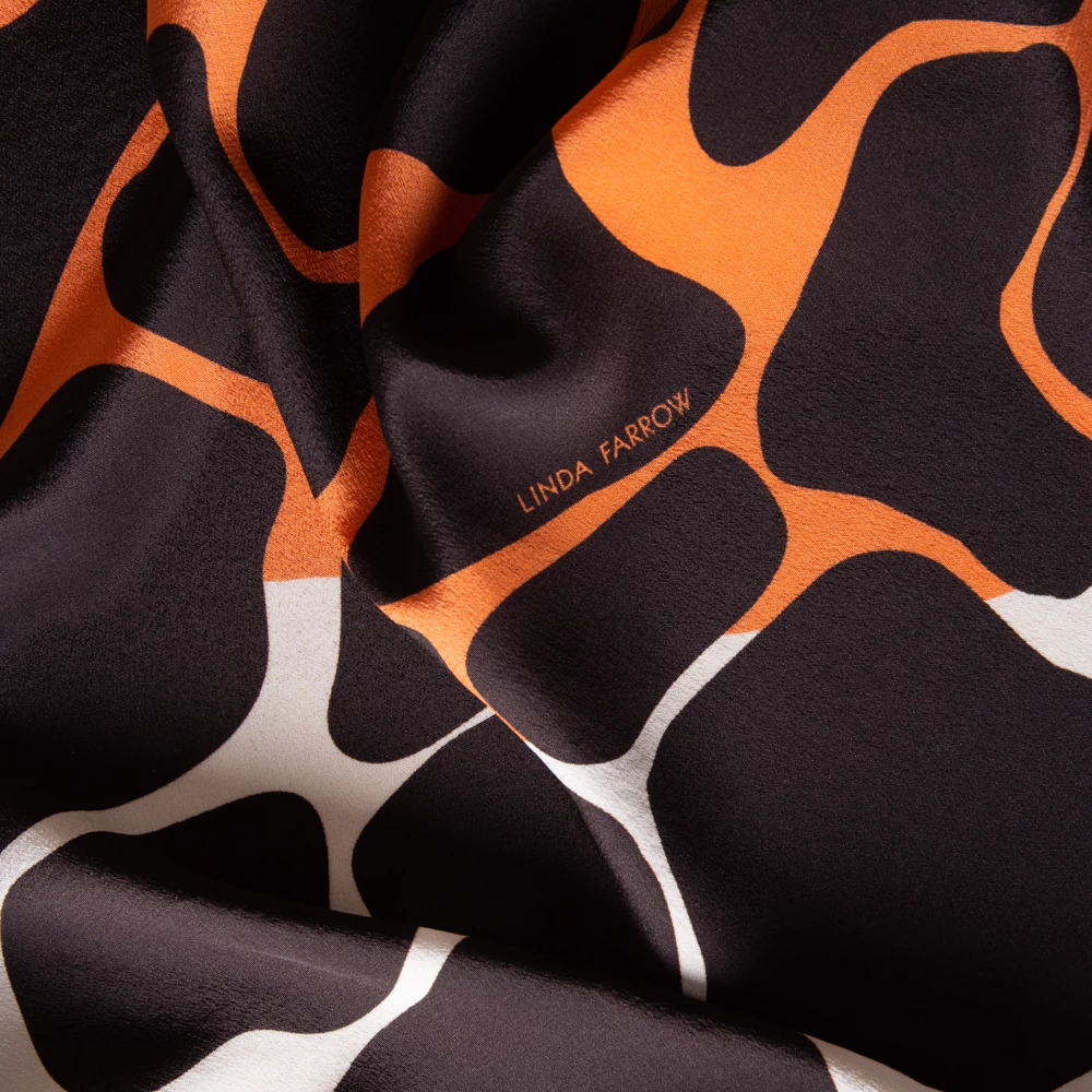 Linda Farrow Orange Animal Print Scarf 90cm Accessories 2 Linda Farrow Orange Animal Print Scarf 90cm Accessories