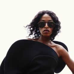 LINDA FARROW (U.K.) Matis Aviator Sunglasses In Black