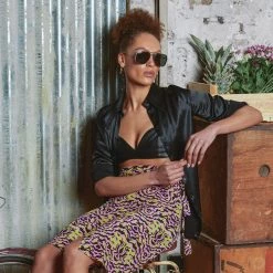 LINDA FARROW (U.K.) Asher Aviator Sunglasses In Nickel