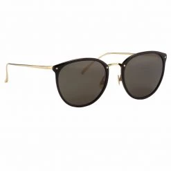 Linda Farrow The Calthorpe | Men's Oval Sunglasses In Black Frame(C13) Women's
