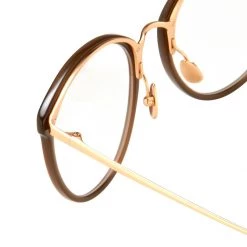 Linda Farrow The CORE Optical Collection The Calthorpe | Oval Optical Frame In Brown (C6)